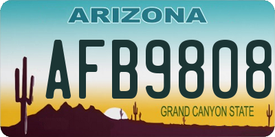 AZ license plate AFB9808
