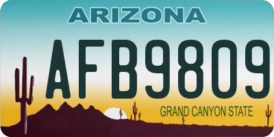 AZ license plate AFB9809