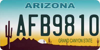 AZ license plate AFB9810
