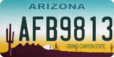 AZ license plate AFB9813