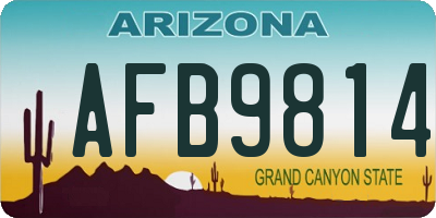 AZ license plate AFB9814