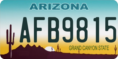 AZ license plate AFB9815