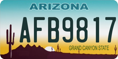 AZ license plate AFB9817