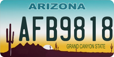 AZ license plate AFB9818