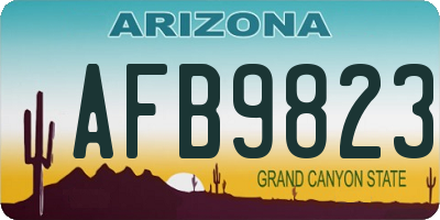AZ license plate AFB9823