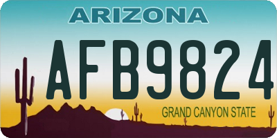 AZ license plate AFB9824