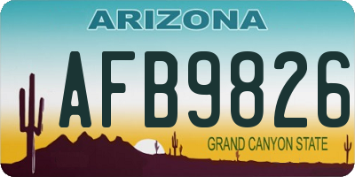 AZ license plate AFB9826