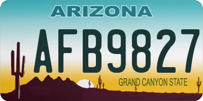 AZ license plate AFB9827