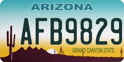 AZ license plate AFB9829