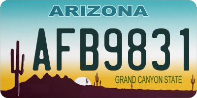 AZ license plate AFB9831