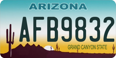 AZ license plate AFB9832