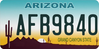 AZ license plate AFB9840