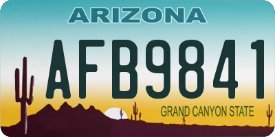 AZ license plate AFB9841