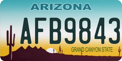AZ license plate AFB9843