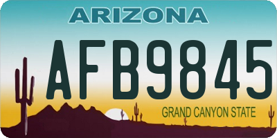 AZ license plate AFB9845