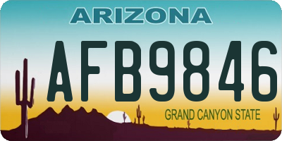 AZ license plate AFB9846
