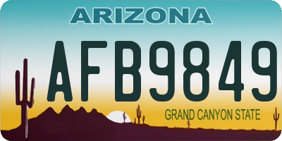 AZ license plate AFB9849