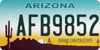 AZ license plate AFB9852