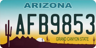AZ license plate AFB9853