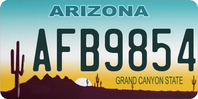 AZ license plate AFB9854