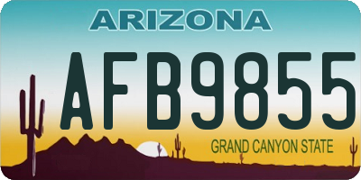 AZ license plate AFB9855