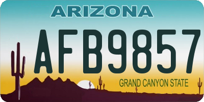 AZ license plate AFB9857