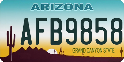 AZ license plate AFB9858