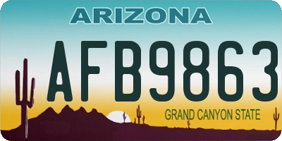 AZ license plate AFB9863