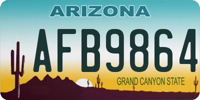 AZ license plate AFB9864