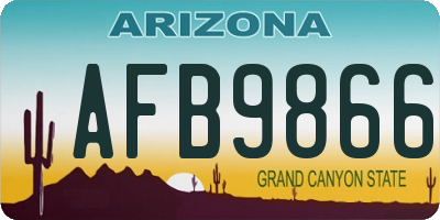 AZ license plate AFB9866