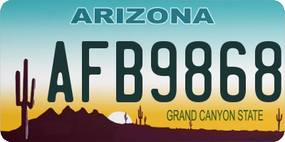 AZ license plate AFB9868