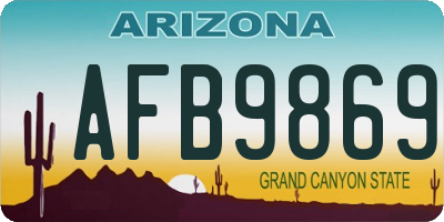 AZ license plate AFB9869