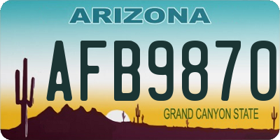 AZ license plate AFB9870
