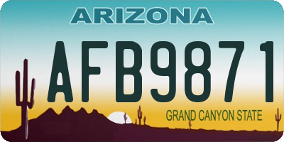 AZ license plate AFB9871