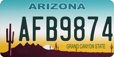 AZ license plate AFB9874