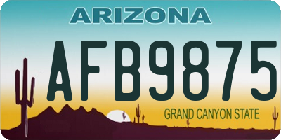 AZ license plate AFB9875
