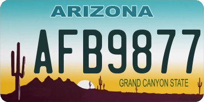 AZ license plate AFB9877