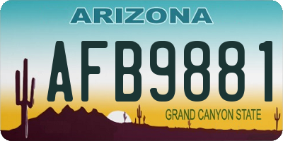 AZ license plate AFB9881