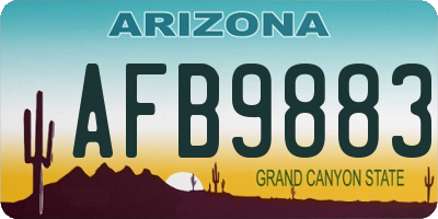 AZ license plate AFB9883