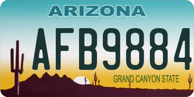 AZ license plate AFB9884