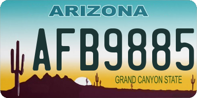 AZ license plate AFB9885
