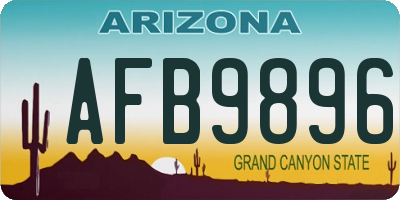 AZ license plate AFB9896