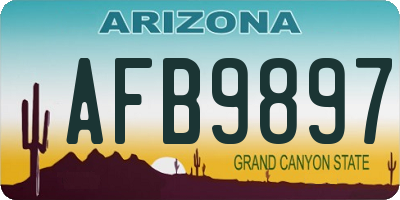 AZ license plate AFB9897