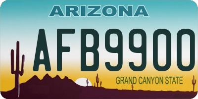 AZ license plate AFB9900
