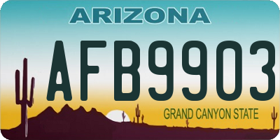 AZ license plate AFB9903