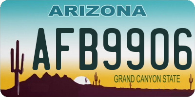 AZ license plate AFB9906