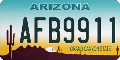 AZ license plate AFB9911