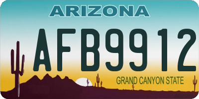 AZ license plate AFB9912