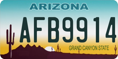 AZ license plate AFB9914