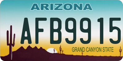 AZ license plate AFB9915